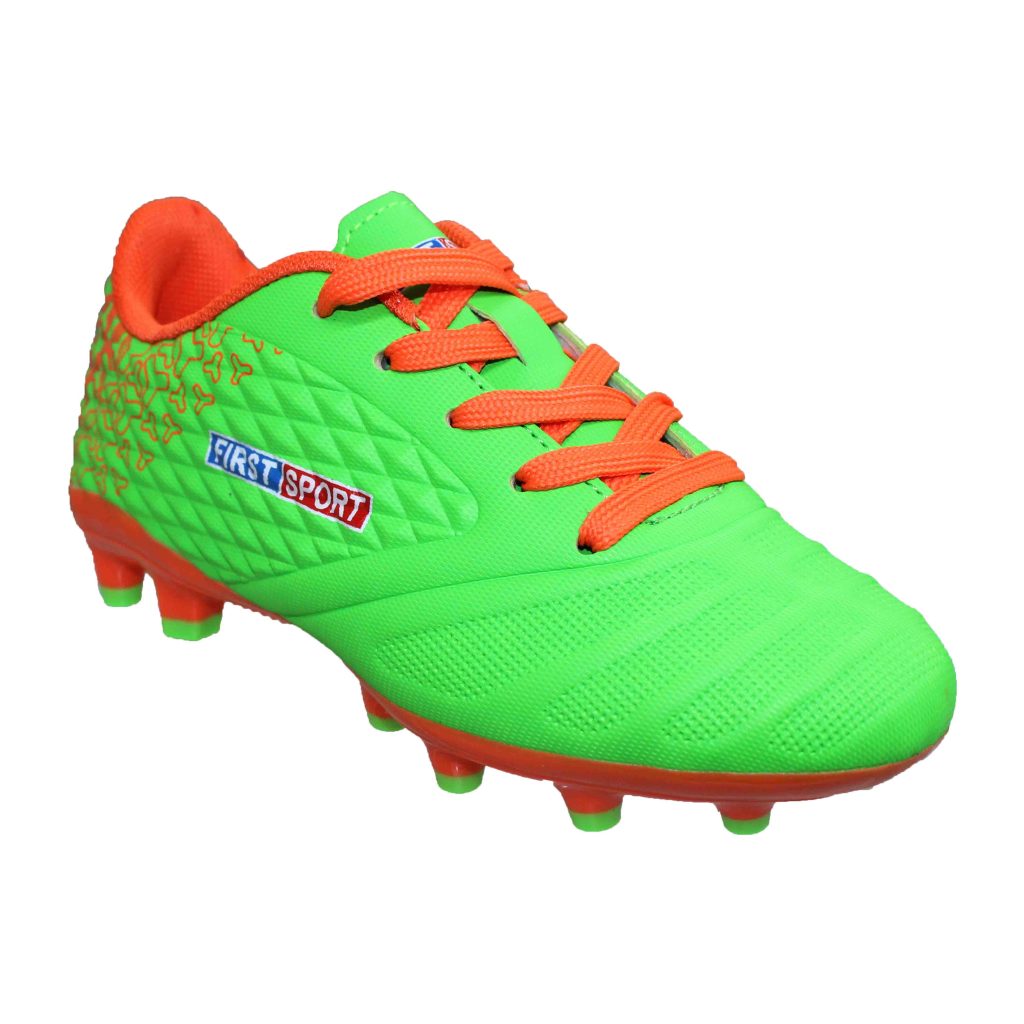 First Sport Football Boots Jnr SA221109 Green Orange Sports