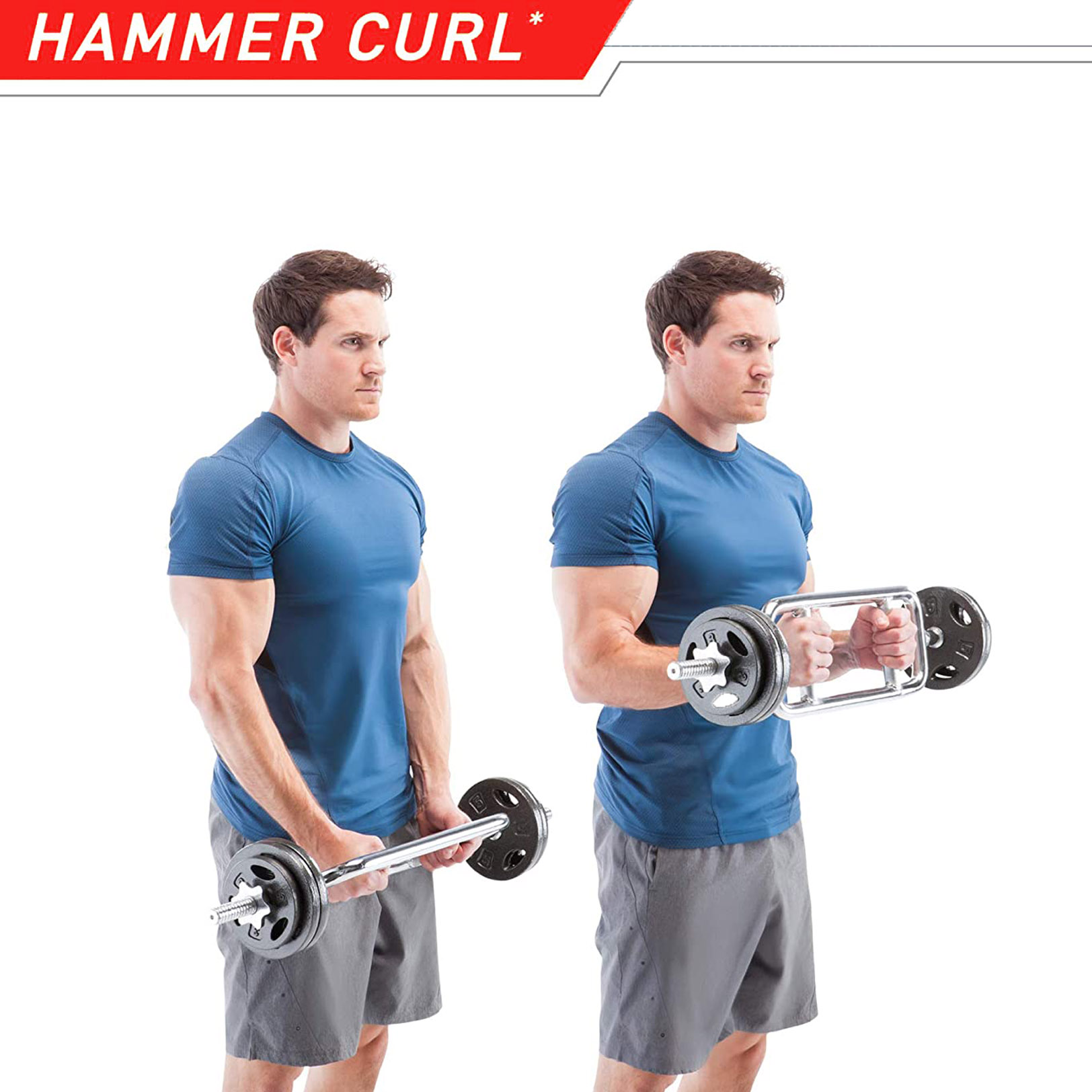 Weight Bar Lifting Triceps Bar Bicep Hammer Curl Dumbbells Spinlock Fitness  Grip