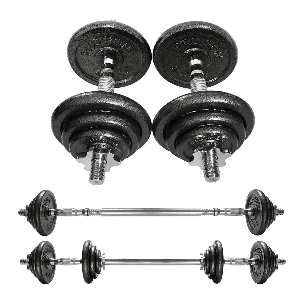 Pro Iron | Cast Iron Dumbbell Set (PRKCAS20K) 20kg - Sports & Games