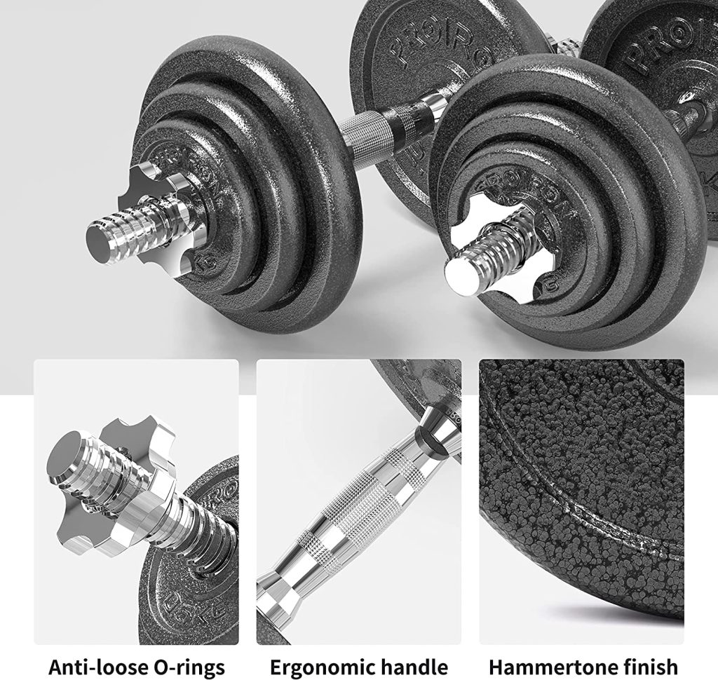 Pro Iron Cast Iron Dumbbell Set (PRKCAS20K) 20kg Sports & Games